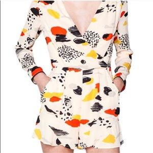 Anthropologie Harlyn Long Sleeve Printed Romper